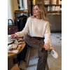 ZESICA Womens Fall Cute Bow Cable Knit Pullover Cozy Sweaters(White)
