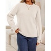 ZESICA Womens Fall Cute Bow Cable Knit Pullover Cozy Sweaters(White)