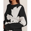 ZESICA Women’s Fall Floral Oversized Sweaters 2026 Cozy Pullover Tops(Black)