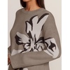 ZESICA Women’s Fall Floral Oversized Sweaters 2026 Cozy Pullover Tops(Oats)