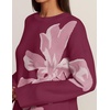 ZESICA Women’s Fall Floral Oversized Sweaters 2026 Cozy Pullover Tops(Plum)