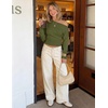ZESICA Women’s Fall Off Shoulder Cinched Waist Cropped Sweaters Trendy(Armygreen)