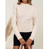 ZESICA Women’s Fall Sweaters Crewneck Cinched Waist Pullover Tops(Apricot)