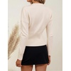 ZESICA Women’s Fall Sweaters Crewneck Cinched Waist Pullover Tops(Apricot)