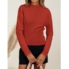 ZESICA Women’s Fall Sweaters Crewneck Cinched Waist Pullover Tops(Red)