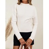 ZESICA Women’s Fall Sweaters Crewneck Cinched Waist Pullover Tops(White)