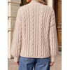 ZESICA Women’s Fall Sweaters Oversized Mock Neck Cable Knit Outfits(Apricot)