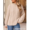 ZESICA Women’s Fall Sweaters Oversized Mock Neck Cable Knit Outfits(Apricot)