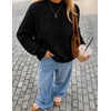 ZESICA Women’s Fall Sweaters Oversized Mock Neck Cable Knit Outfits(Black)