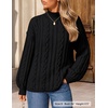 ZESICA Women’s Fall Sweaters Oversized Mock Neck Cable Knit Outfits(Black)