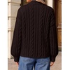 ZESICA Women’s Fall Sweaters Oversized Mock Neck Cable Knit Outfits(Coffee)