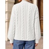 ZESICA Women’s Fall Sweaters Oversized Mock Neck Cable Knit Outfits(White)