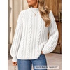 ZESICA Women’s Fall Sweaters Oversized Mock Neck Cable Knit Outfits(White)