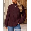 ZESICA Women’s Fall Sweaters Oversized Mock Neck Cable Knit Outfits(Wine)