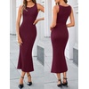 ZESICA Women’s Fall Two Piece Outfits Shawl Poncho Sweater Bodycon Dresses(Burgundy)