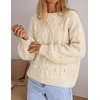 ZESICA Women’s Fall Winter Cable Knit Oversized Cozy Knit Pullover Sweaters(Apricot)