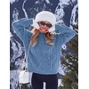 ZESICA Women’s Fall Winter Cable Knit Oversized Cozy Knit Pullover Sweaters(Dusty Blue)