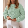 ZESICA Women’s Fall Winter Cable Knit Oversized Cozy Knit Pullover Sweaters(Sage Green)