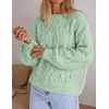 ZESICA Women’s Fall Winter Cable Knit Oversized Cozy Knit Pullover Sweaters(Sage Green)