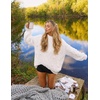 ZESICA Women’s Fall Winter Cable Knit Oversized Cozy Knit Pullover Sweaters(White)