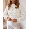 ZESICA Women’s Fall Winter Cable Knit Oversized Cozy Knit Pullover Sweaters(White)