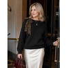 ZESICA Women’s Fall Winter Cute Bow Tie Oversized Sweaters(Black)