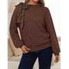 ZESICA Women’s Fall Winter Cute Bow Tie Oversized Sweaters(Brown)