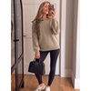 ZESICA Women’s Fall Winter Cute Bow Tie Oversized Sweaters(Camel)