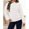 ZESICA Women’s Fall Winter Cute Bow Tie Oversized Sweaters(White)