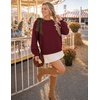 ZESICA Women’s Fall Winter Cute Bow Tie Oversized Sweaters(Wine)