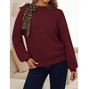 ZESICA Women’s Fall Winter Cute Bow Tie Oversized Sweaters(Wine)