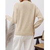 ZESICA Women’s Fall Winter Henley Neck Oversized Sweater Tops(Apricot)
