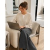 ZESICA Women’s Fall Winter Henley Neck Oversized Sweater Tops(Apricot)