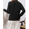 ZESICA Women’s Fall Winter Henley Neck Oversized Sweater Tops(Black)