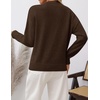 ZESICA Women’s Fall Winter Henley Neck Oversized Sweater Tops(Brown)