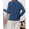 ZESICA Women’s Fall Winter Henley Neck Oversized Sweater Tops(Dusty Blue)