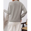 ZESICA Women’s Fall Winter Henley Neck Oversized Sweater Tops(Grey)