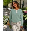 ZESICA Women’s Fall Winter Henley Neck Oversized Sweater Tops(Light Green)