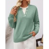 ZESICA Women’s Fall Winter Henley Neck Oversized Sweater Tops(Light Green)