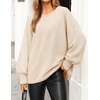 ZESICA Women’s Fall Winter Long Sleeve Casual Oversized Sweaters(Apricot)