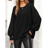 ZESICA Women’s Fall Winter Long Sleeve Casual Oversized Sweaters(Black)