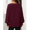 ZESICA Women’s Fall Winter Long Sleeve Casual Oversized Sweaters(Burgundy)