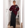 ZESICA Women’s Fall Winter Long Sleeve Casual Oversized Sweaters(Burgundy)