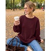 ZESICA Women’s Fall Winter Long Sleeve Casual Oversized Sweaters(Burgundy)