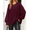 ZESICA Women’s Fall Winter Long Sleeve Casual Oversized Sweaters(Burgundy)