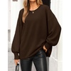 ZESICA Women’s Fall Winter Long Sleeve Casual Oversized Sweaters(Coffee)