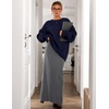 ZESICA Women’s Fall Winter Long Sleeve Casual Oversized Sweaters(Navy)