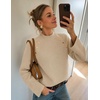 ZESICA Women’s Fall Winter Mock Neck Metal Button Pullover Sweaters(Apricot)