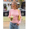 ZESICA Women’s Fall Winter Off Shoulder Sweaters Elegant Pullover Tops(Pink)