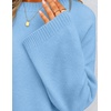 ZESICA Women’s Fall Winter Sweaters 2026 Lace Trim Pullover Tops(Blue)